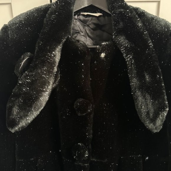 Faux Fur Shimmer Car Coat - Picture 4 of 8
